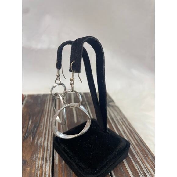 Women's Silver Drop Dangle Earrings GUC Boho Modern - Picture 3 of 4